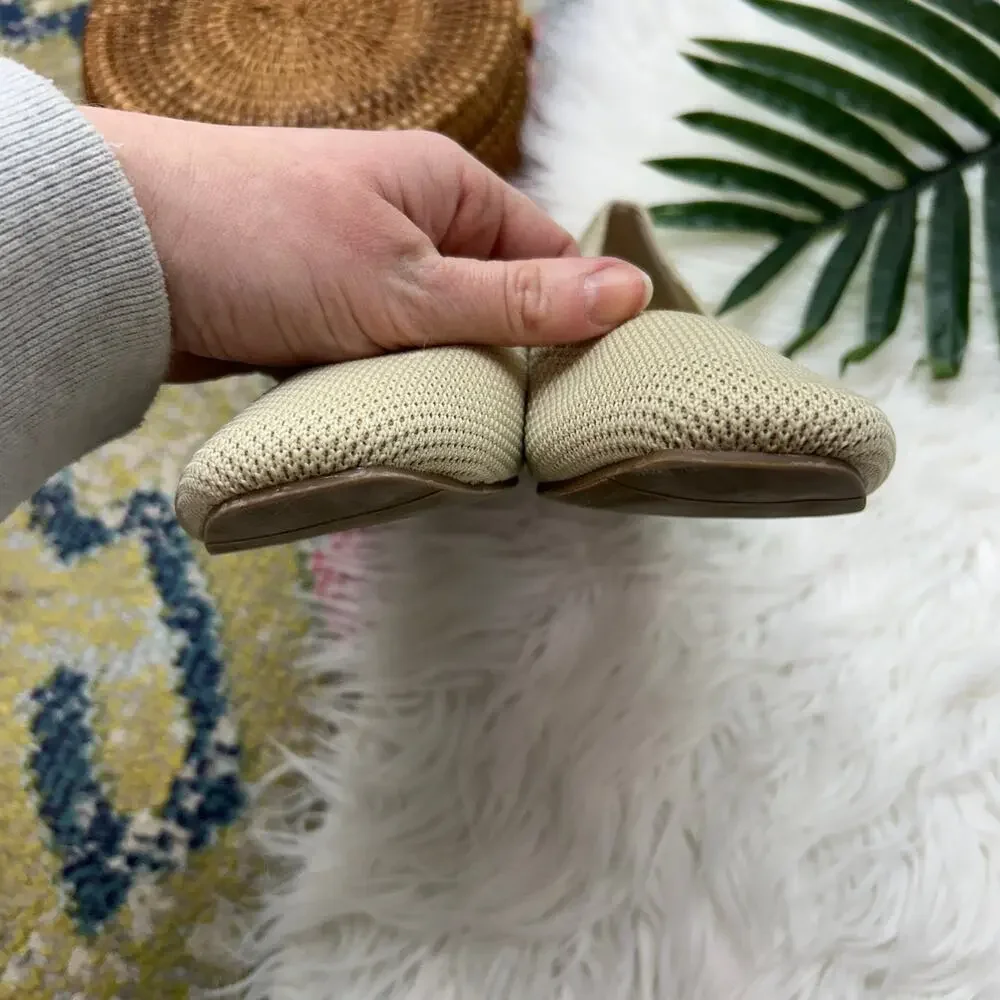 Cushionaire Slip On Flat 9 Neutral Beige Square Toe Minimalist